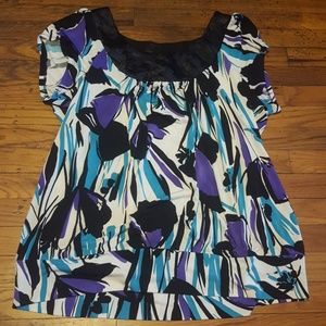 HEARTSOUL Floral short sleeve blouse top 3x